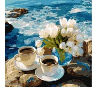 Картина за номерами Морська кава art_selena_ua 40х40 Ідейка (KHO6447)