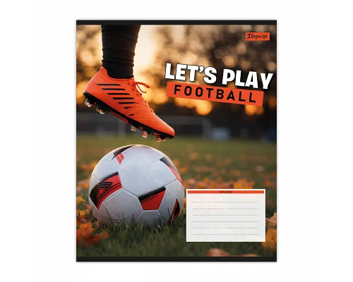 Зошит шкільний 1Вересня Let's play football А5 12 аркушів коса лінія (768749)