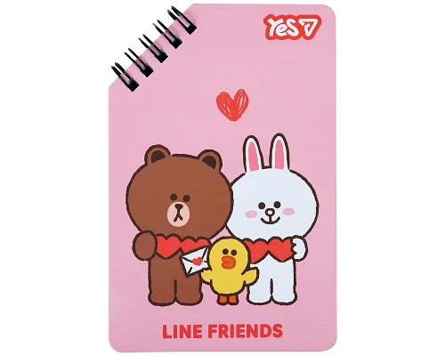 Блокнот Yes Line Friends Hearts 95x145 60 аркушів лінія (152226)