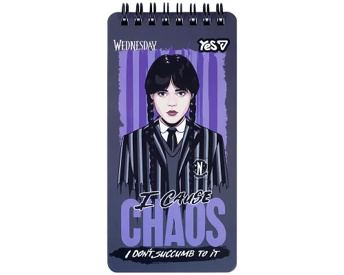Блокнот Yes Wednesday Chaos 80x160 60 аркушів клітинка (152207)