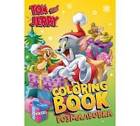 Книжка-розмальовка зі стікерами Tom and Jerry: Новий Рік Warner Bros. 21x29 Ідейка (LCB36)