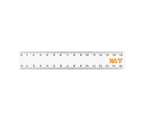 Линейка Yes Orange Line 15 см прозрачная (370729)