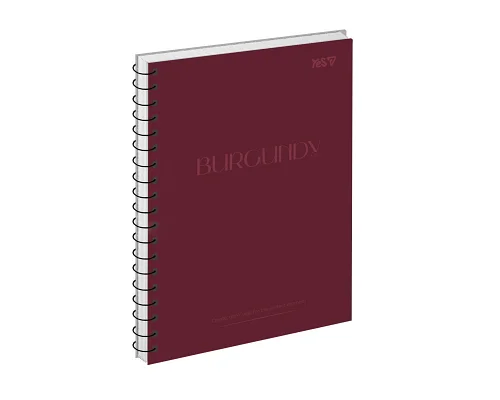 Зошит для записів Yes Burgundy одинарна спіраль А5/80 аркушів (152434)