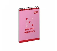 Зошит для записів Yes With Love одинарна спіраль А7/80 аркушів (152550)