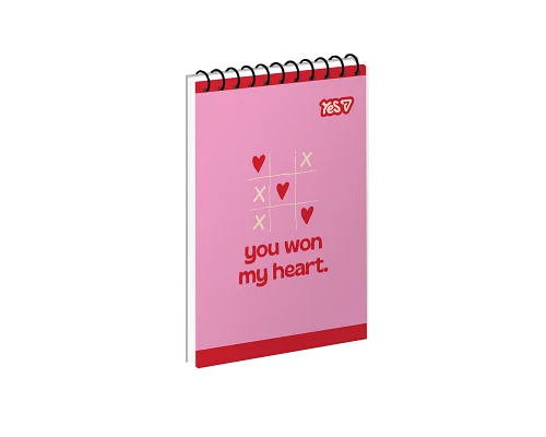 Зошит для записів Yes With Love одинарна спіраль А7/80 аркушів (152550)