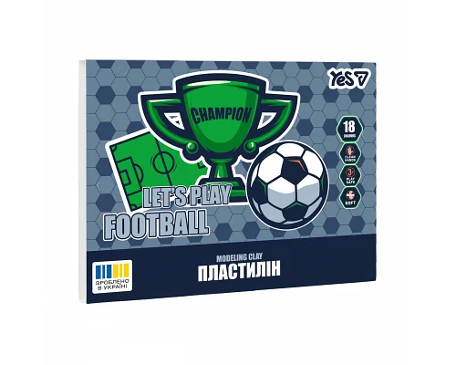 Пластилін Yes Football 18 кольорів 360 г (540715)