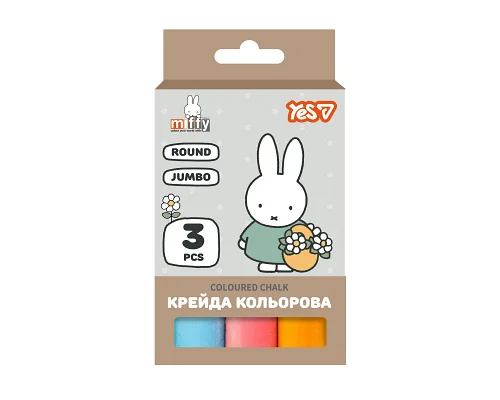Крейда кольорова Yes Miffy, 3 штук, JUMBO (400568)