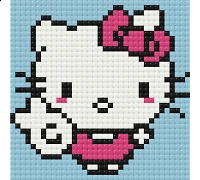 Алмазна мозаїка міні. Hello Kitty (Хелоу Кітті) 10x10 см Орігамі (ODM0111)