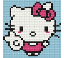 Алмазна мозаїка міні. Hello Kitty (Хелоу Кітті) 10x10 см Орігамі (ODM0111)