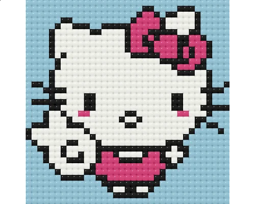 Алмазна мозаїка міні. Hello Kitty (Хелоу Кітті) 10x10 см Орігамі (ODM0111)