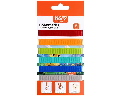 Закладки для книг Yes Orange Line 6 шт яскраві кольори (708850)