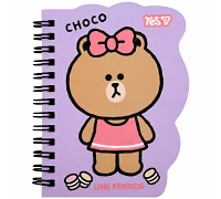 Блокнот Yes Line Friends Choco purple В7 60 листов клетка (152217)