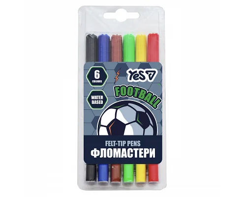 Фломастеры Yes Football 6 цветов (650608)