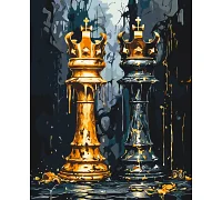Картина за номерами Шахи: королівська дуель 40x50 см Орігамі (LW3491)