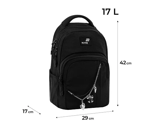 Рюкзак Kite Education teens Black&Charm спинка 42 см (K26-2578M-1)