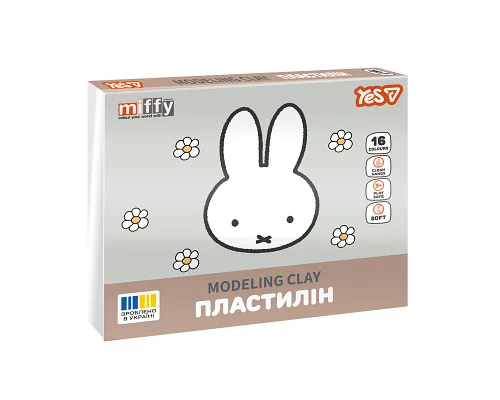 Пластилін Miffy 16 кольорів 320 г YES (540720)