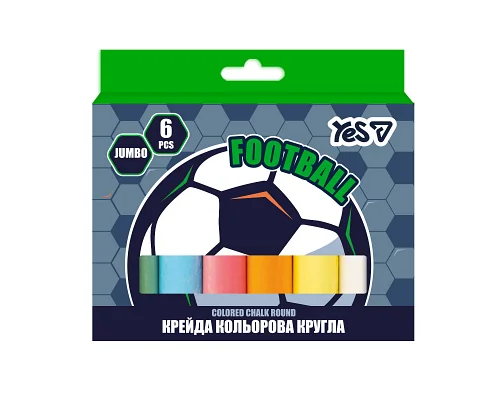 Крейда кольорова Yes Football 6 штук JUMBO (400569)