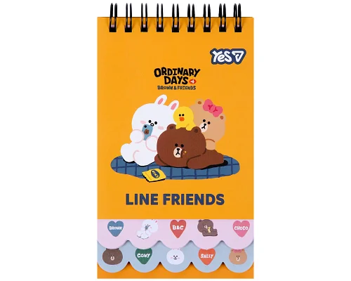 Блокнот Yes Line Friends Team 85x142 60 аркушів (152160)