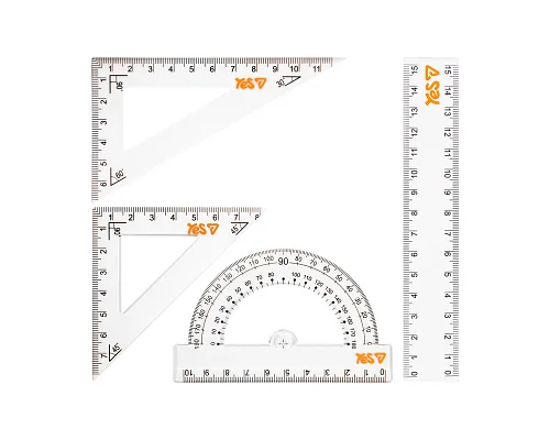 Набор линеек Yes Orange Line 4 предмета линейка 15 см (370744)
