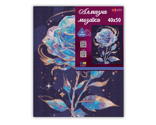 Алмазная мозаика SANTI Блестящая роза 40х50 см на подрамнике (956055)