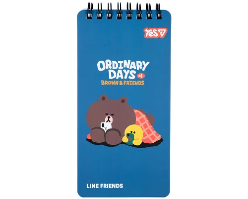 Блокнот Yes Line Friends Rest 80x160 60 аркушів клітинка (152201)