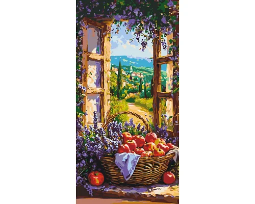 Картина за номерами Пейзаж Фруктовий кошик 40x80 см Оригамі (LW5133)