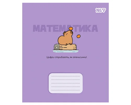 Зошит предметний Yes Capybara МАТЕМАТИКА 24 аркуші клітинка (768551)
