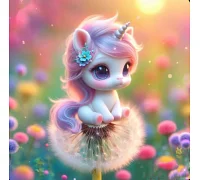 Алмазна мозаїка Єдиноріжка на кульбабі 20*20см Dreamtoys (S10362)