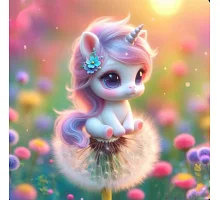 Алмазна мозаїка Єдиноріжка на кульбабі 20*20см Dreamtoys (S10362)