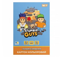Картон кольоровий односторонній Yes Stumble Guys 10 аркушів А4 папка (955490)