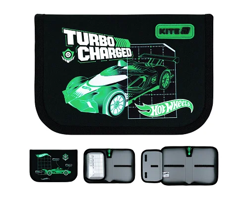 Пенал без наповнення Kite Hot Wheels, 1 відділення, 1 відворот (HW26-621)