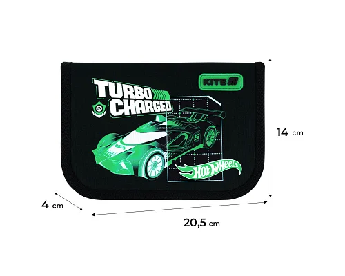 Пенал без наповнення Kite Hot Wheels, 1 відділення, 1 відворот (HW26-621)