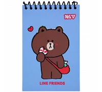 Блокнот Yes Line Friends Choco 100x150 с фигурной высечкой 60 листов клетка (152247)
