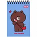 Блокнот Yes Line Friends Choco 100x150 з фігурною висічкою 60 аркушів клітинка (152247)