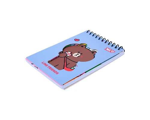 Блокнот Yes Line Friends Choco 100x150 з фігурною висічкою 60 аркушів клітинка (152247)