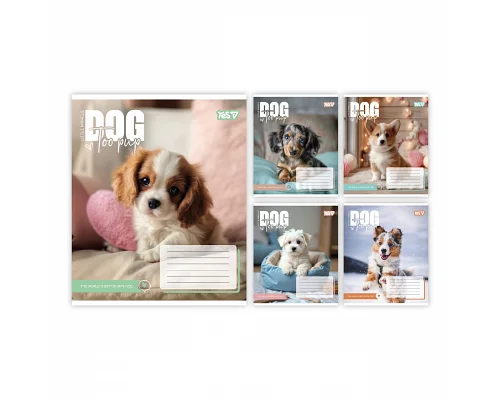 Зошит шкільний Yes Dog too pup А5 12 аркушів коса лінія (768733)