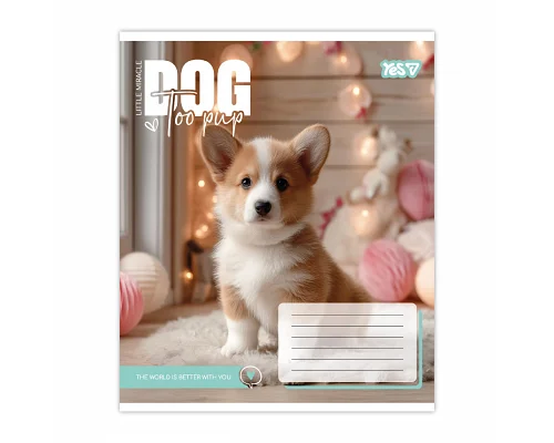 Зошит шкільний Yes Dog too pup А5 12 аркушів коса лінія (768733)