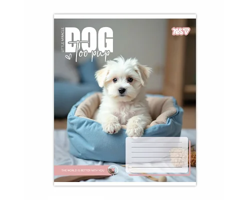 Зошит шкільний Yes Dog too pup А5 12 аркушів коса лінія (768733)