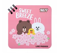 Блокнот Yes Line Friends Flowers 110x110 80 листов линия (152191)