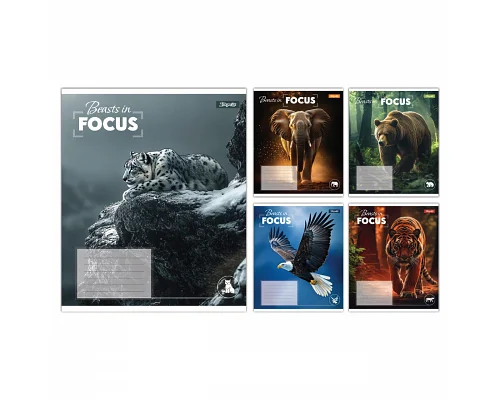 Зошит учнівський загальний Beasts in Focus А5 36 аркушів лінія 1 Вересня (768059)