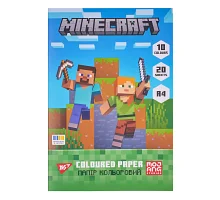 Бумага цветная односторонняя Yes Minecraft 20 листов А4 скоба (955457)