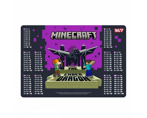 Підкладка для столу пластикова Yes Minecraft з підказками таблиця множення 42*29см (492363)
