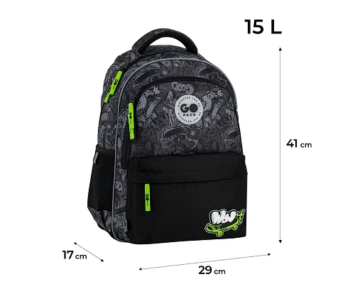 Рюкзак шкільний шкільний GoPack Education Wow Skate спинка 41 см (GO26-182M-7)