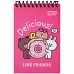 Блокнот Yes Line Friends Donut 100x150 з фігурною висічкою 60 аркушів клітинка (152248)