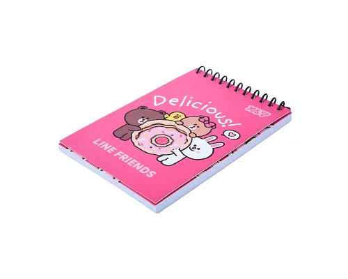 Блокнот Yes Line Friends Donut 100x150 з фігурною висічкою 60 аркушів клітинка (152248)