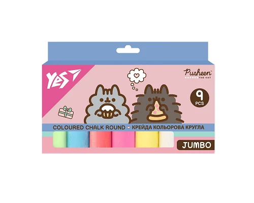 Мел цветной Yes Pusheen JUMBO 9 штук (400562)