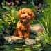 Картина за номерами Пудель на ставку art_selena_ua 40х40 Ідейка (KHO6799)