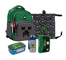 Набір шкільний Minecraft XXL рюкзак + пенал + сумка + пляшка + ланч-бокс (559751XXL)