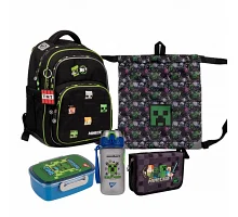 Набір шкільний Minecraft XXL рюкзак + пенал + сумка + пляшка + ланч-бокс  (559753XXL)