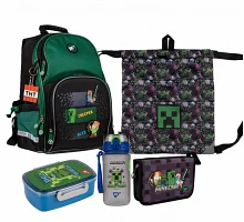 Набор школьный Minecraft XXL рюкзак + пенал + сумка + бутылка + ланч-бокс (559760XXL)